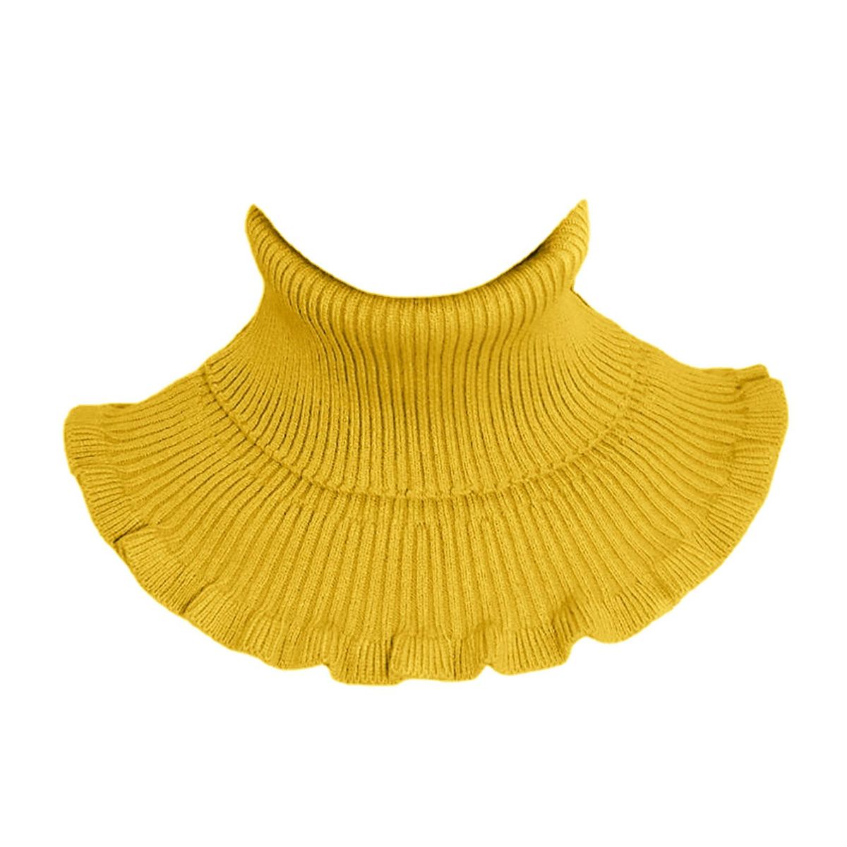 Women Winter Turtleneck Collar Solid Color-Yellow