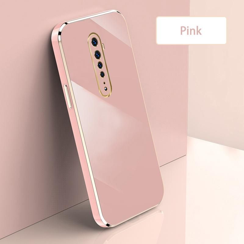 Ultra Thin Plating Phone Case for OPPO Reno2 Lens Protection soft Phone Back Cover-Pink