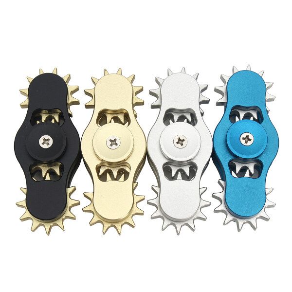 Aluminum Gear Tri Hand Spinner Finger Spiral Fidget Focus Stress Adult Kid Silver (silver)