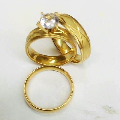 Wedding Ring Set  Gold Plated For Couple