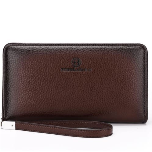 Luxury Leather Purse, Handy Wallet - Brown