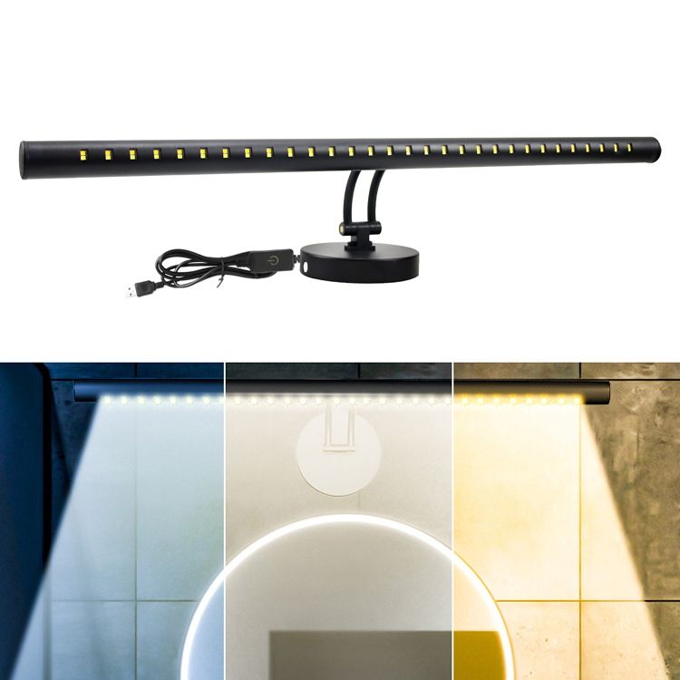 USB Three-color Vanity Mirror Headlight, Size： 55cm