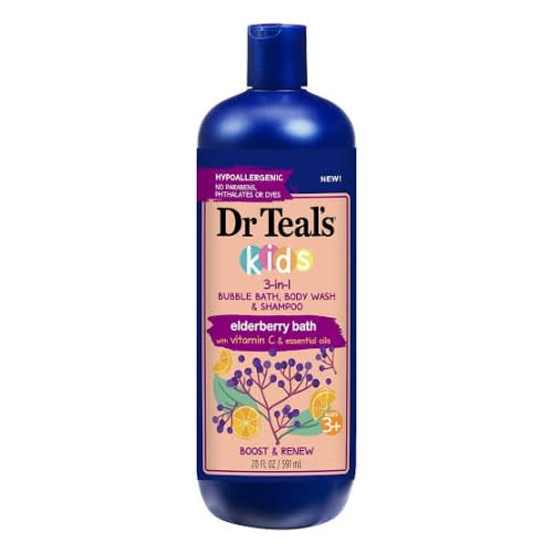 Kids 3 In 1 Elderberry Bubble Bath - Body Wash & Shampoo With Vitamin C - 20oz