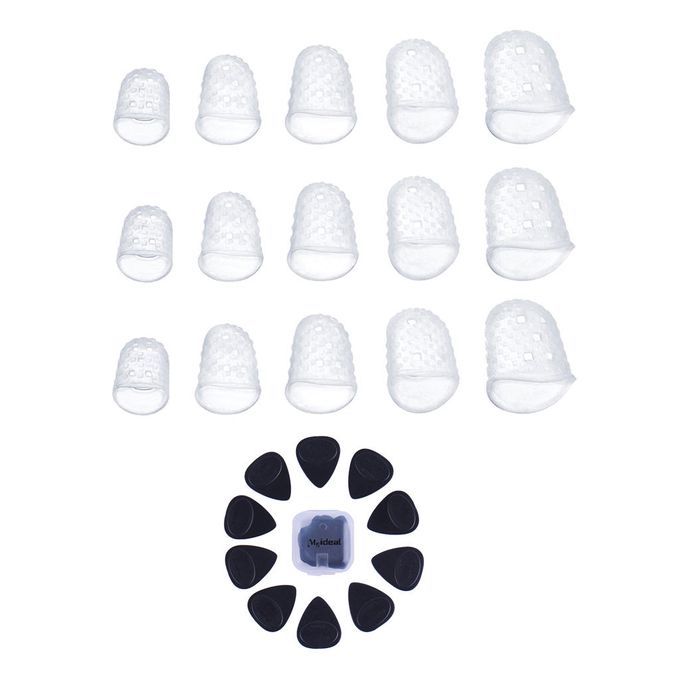 3 Set Guitar Fingertip Protectors With 10Pcs Guitar Plectrums Picks