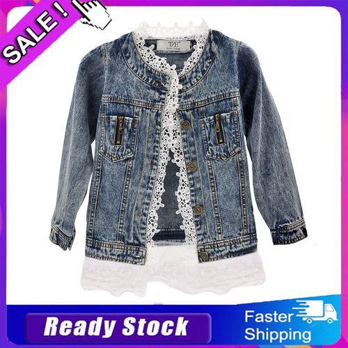Girls Lace Denim Jean Jacket