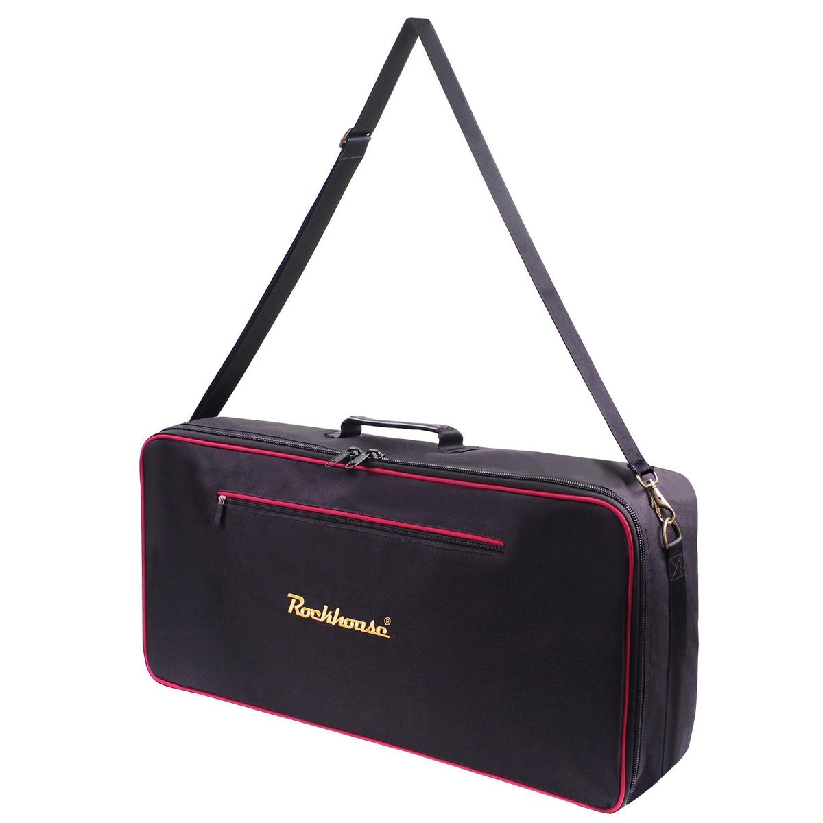 Rockhouse Effect Pedal Bag Guitar Pedal Board Carry Bag Oxford Cloth Portable Zipper Handbag Shoulder Bag with Detachable Strap (Black)