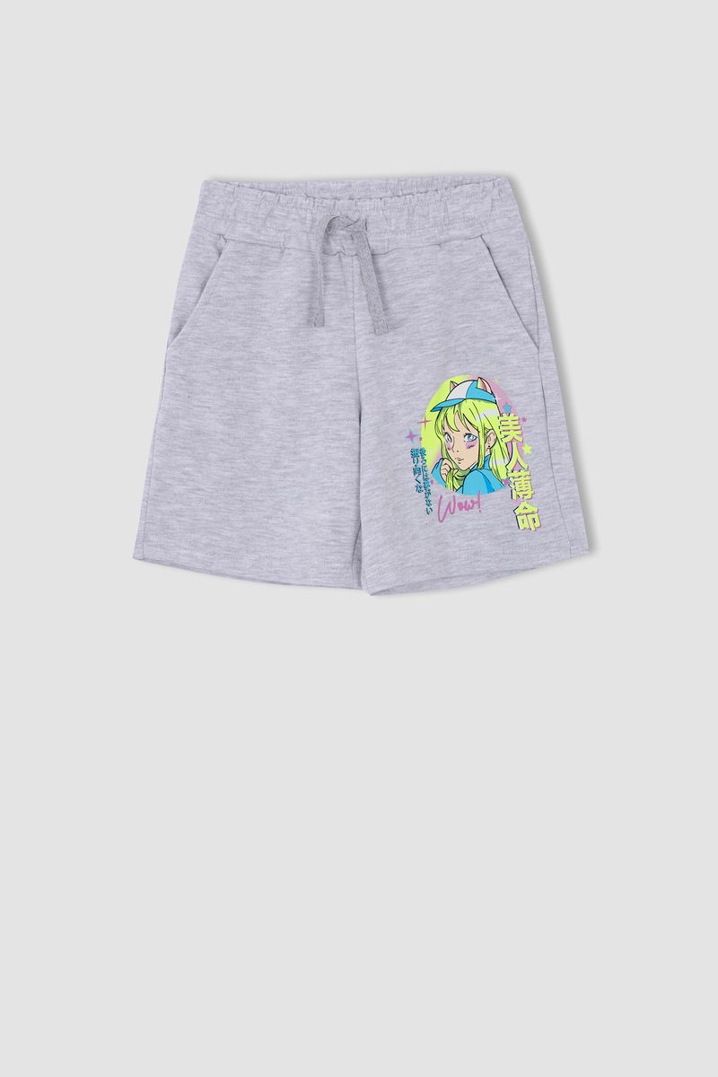 Girl - Short Knitted Bottom Short - Grey