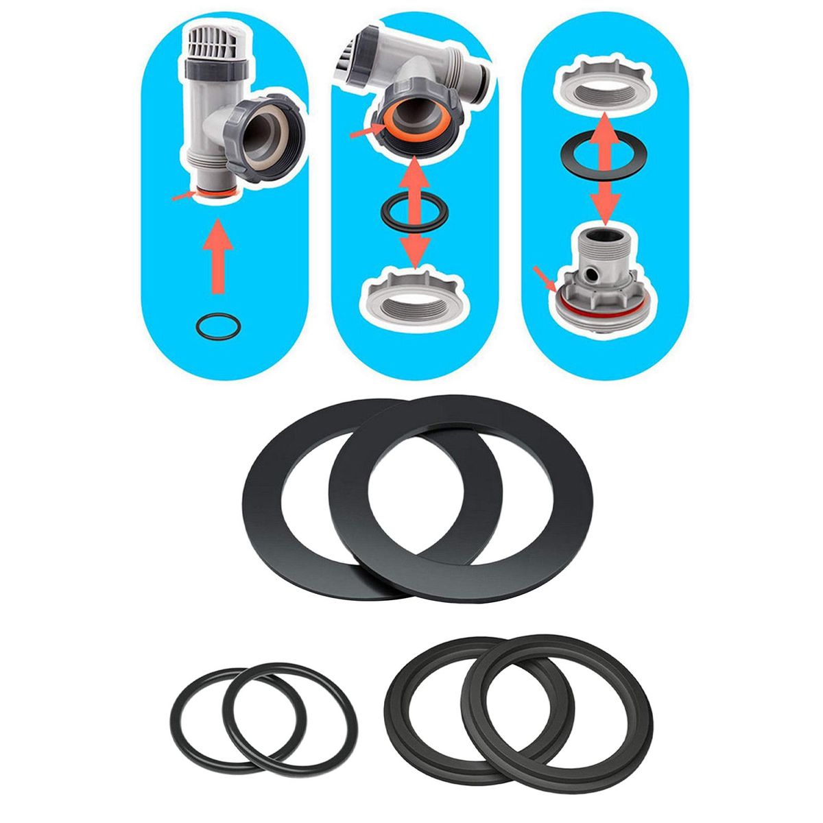 6x Connector Seals Gaskets Replacement For 10745, 10262 And 10255