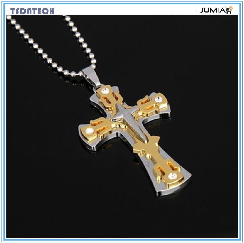 Retro Men Cross Amulet Necklace Pendant
