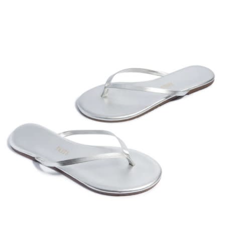Ladies Casual Slippers Slip-on- Silver