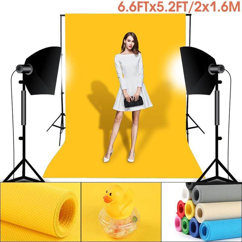 2m*1.5m Photography Backdrop Background Photo Stand Cotton Studio Photoprophy（10 Colors For Choice） Yellow