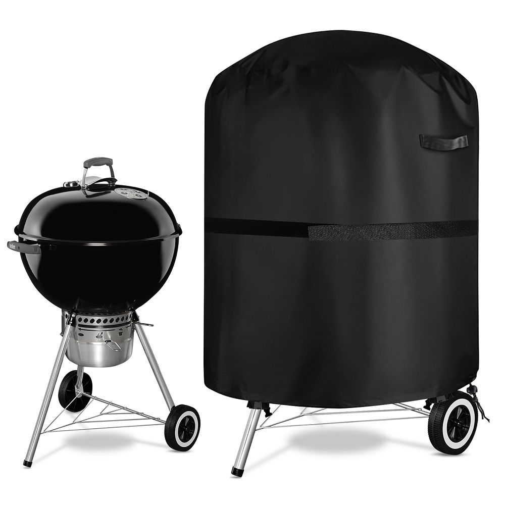 72x77cm Black Waterproof BBQ Cover BBQ Accessories Grill Cover Oxford Cloth Round Barbecue Barbeque Grill Dustproof Cover