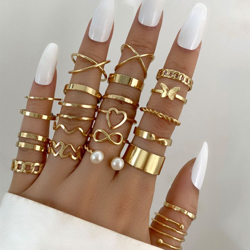 22 Pcs/set Luxury Gold Knuckle Ring Set For Ladies Women Gift