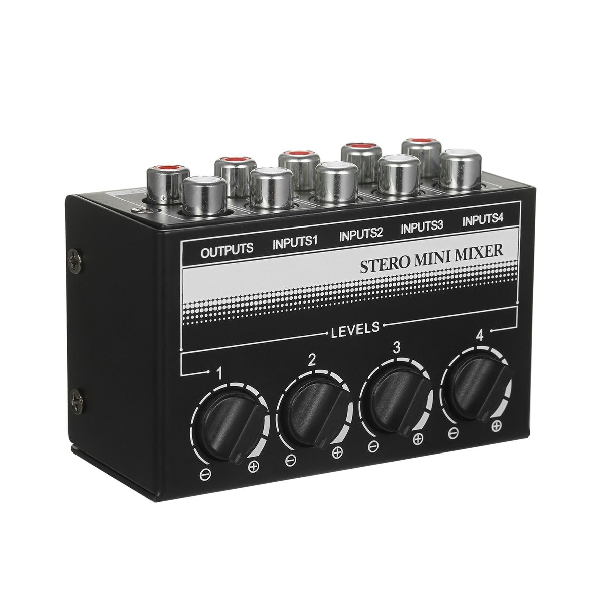 Mini Stereo 4 Channel Passive Mixer RCA Portable Audio Mixer