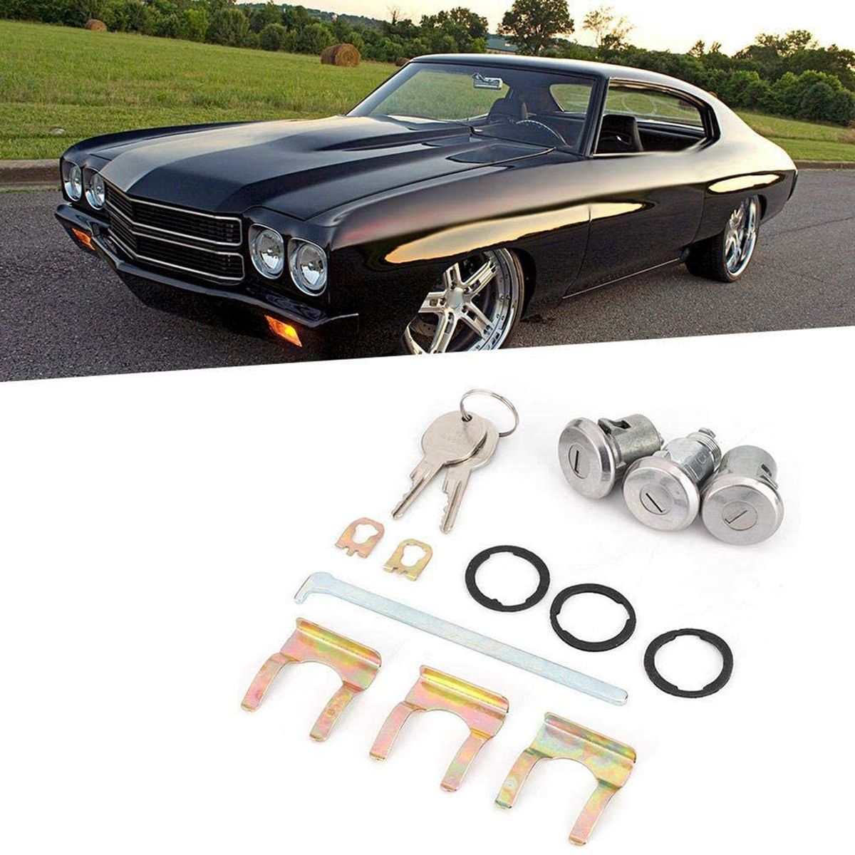 Door Trunk Key, Premium Cutlass Lock Set Door Trunk Key Kit