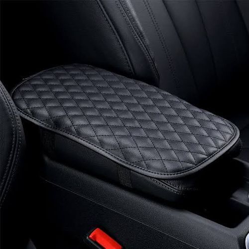 Black Color Leather Car Armrest Pad Cover (universal)