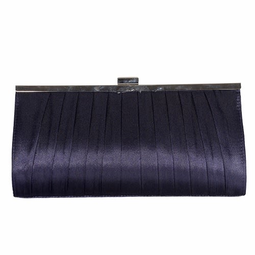 Womens Satin Pleated Clutch Bag