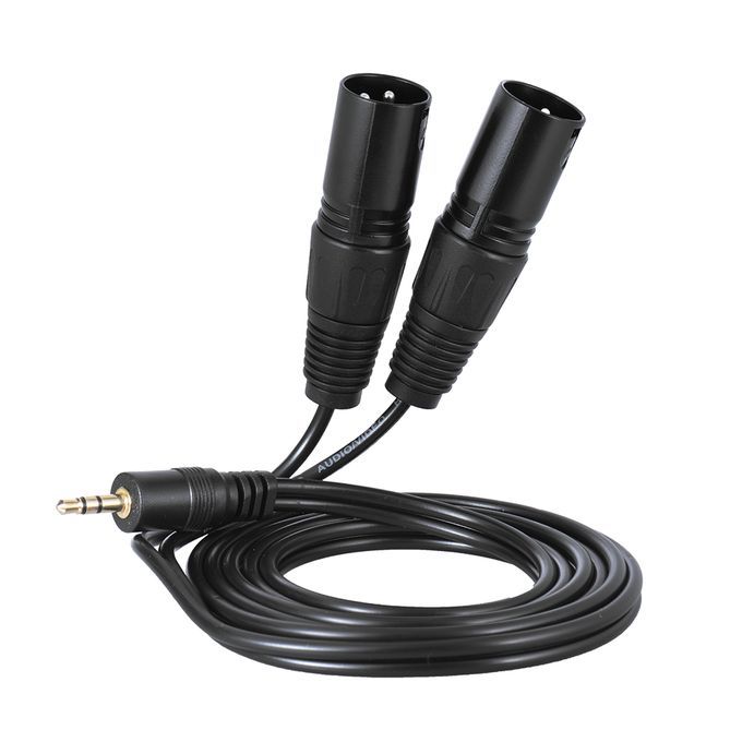1.5m/ 5ft Audio Cable Cord Dual XLR Male To 3.5mm Male Plug