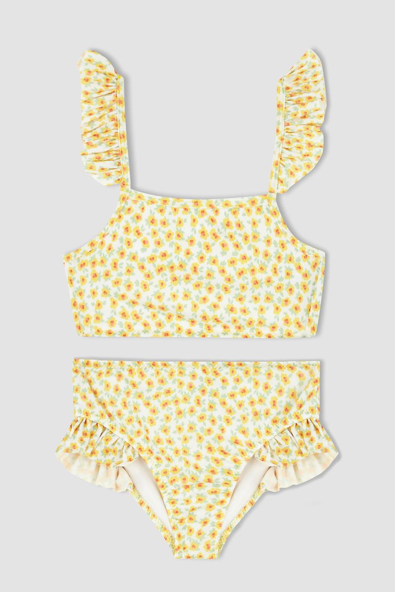 Girl - Regular Fit Woven Bikini-White