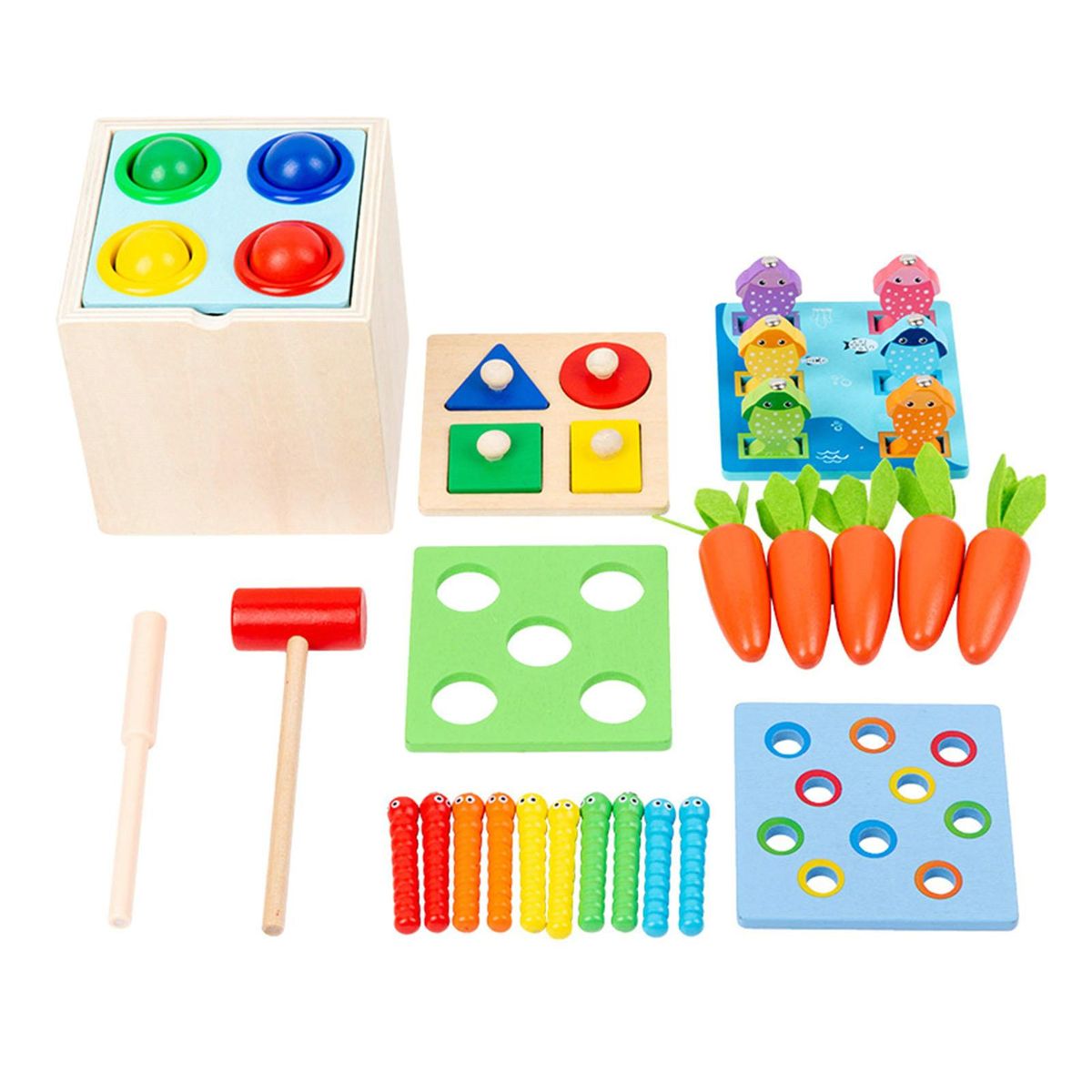 1 Set Shape Sorting Box Wood Shape Sorting Game Learning Fine Motor Skills Game
