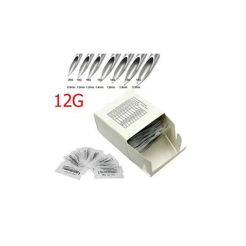 Body Piercing Needles 100 Pieces-12G