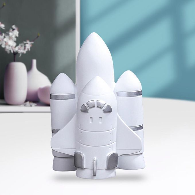1pc Astronaut Figurines Handmade Hotel Bedroom TV Shelf Rocket Silver