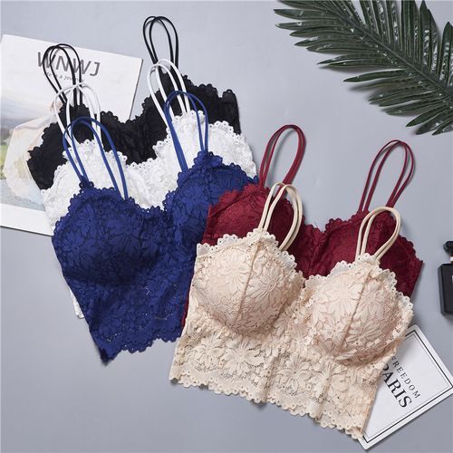 5 In 1 Lace Bra Wireless Plus Size Padded Top Sexy Women Bralet Seamless