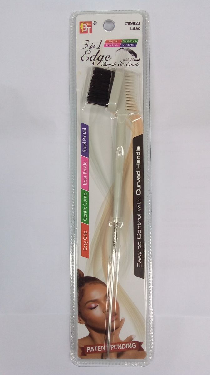 3-in-1 PROFESSIONAL EDGE BRUSH, COMB AND PIN TAIL