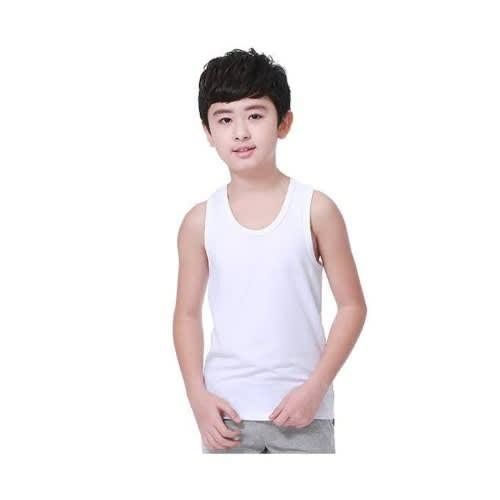 Boys White Cotton Singletunderwear - 3 In 1 Pack