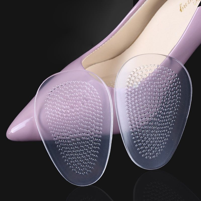 Insoles Ladies High Heel Shoe Insole Female Half Pad Reduces Friction Pain Silicone Forefoot Pad Anti_skid Foot Care Pads(No.#0)