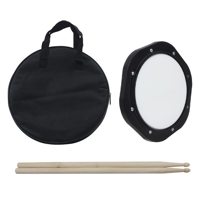 10-Inch Drum Practice Pad With Drumsticks Carrying Bag For