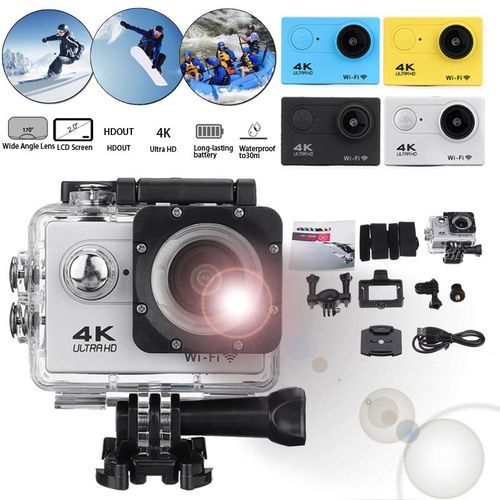 Action Camera Ultra Hd 4k 30m Wifi 2.0 170d Screen 1080p  Underwater Waterproof Sport Camera Go Extreme Pro Cam(Silver)