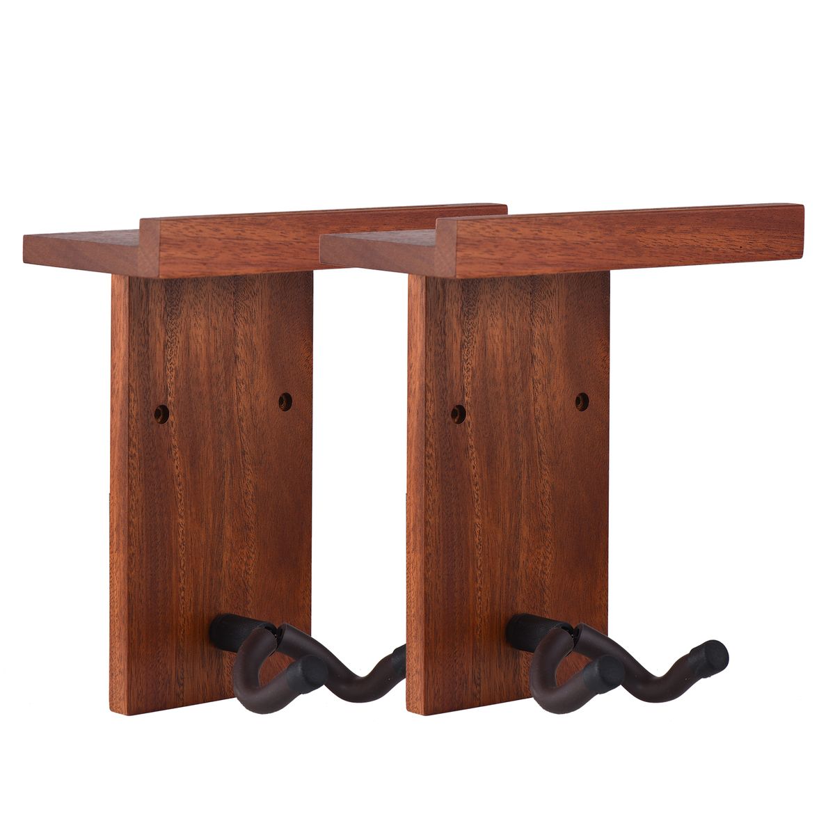 2pcs Multifunction Wall Guitar Hanger DIY Kit Mahogany