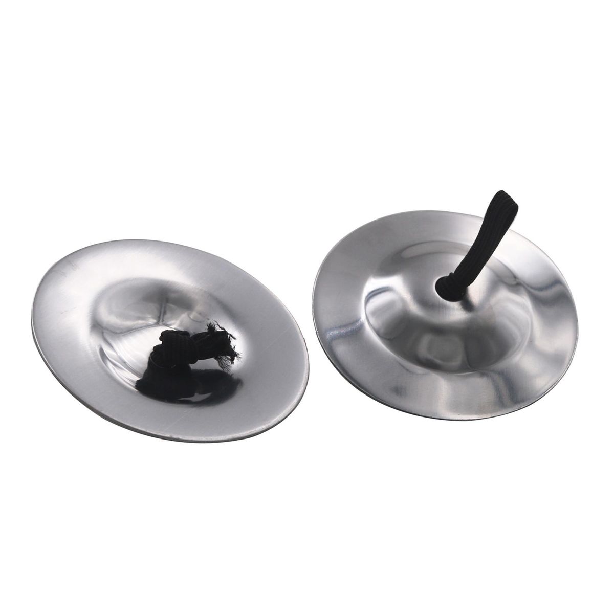 2pcs Finger Cymbals Belly Dancing Silver Finger Cymbals Belly Dancing Cymbals Rhythm Beats Percussion Musical Instrument for Dancer Party
