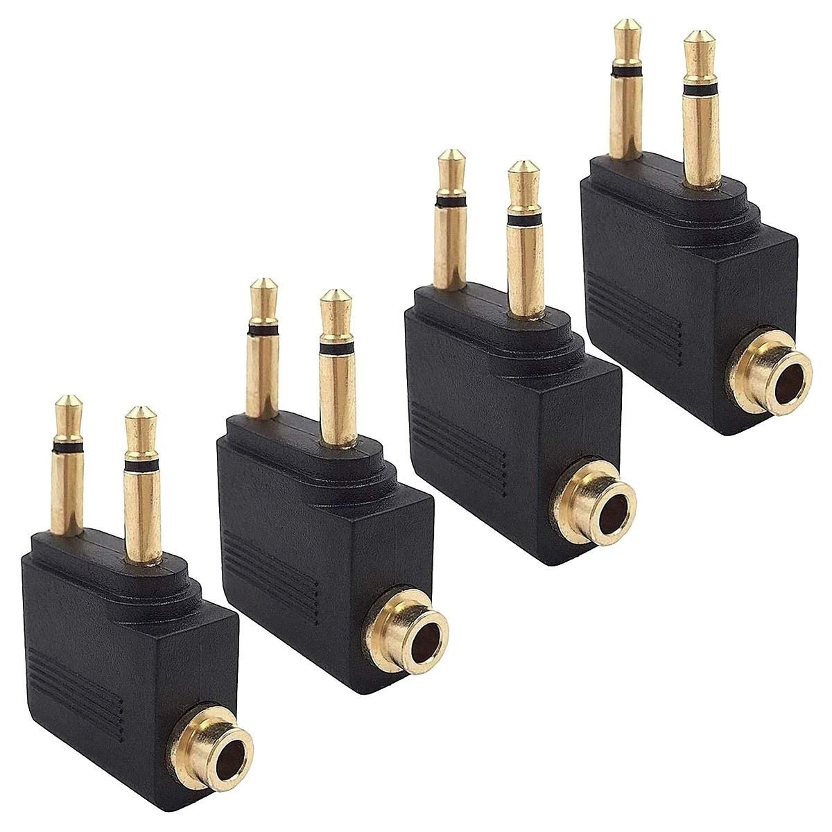 4 Pack Airplane Headphone Adapter ,Airline Airplane Flight A
