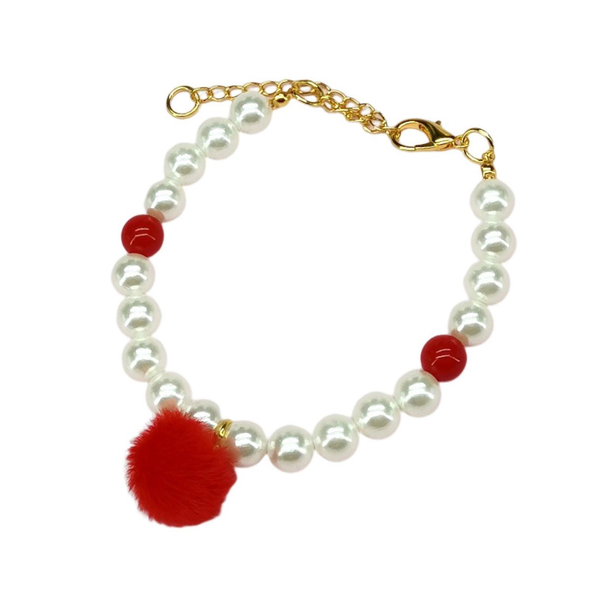 Pet Necklace Collar Doughnut Charm Pet Cat Dog Collar Red