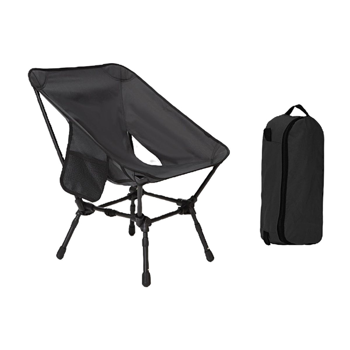 Camping Chair Outdoor Fishing Moon Chair Black
