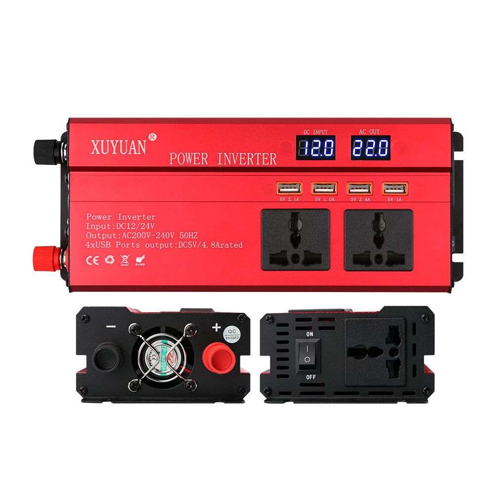 5000W 24V-220V Power Inverter Solar System Car Truck Rechargeable Vehicles UK PLUG-Plug In 24v-220