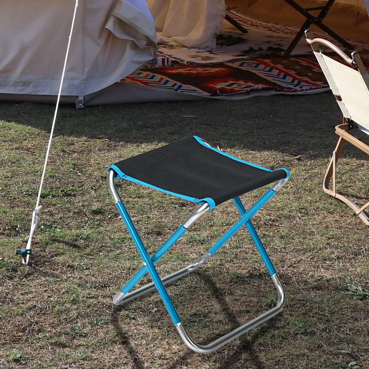 Folding Stool Mini Picnic Fishing Camping Chair Lake Blue