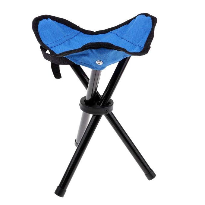 Tripod Foldable Camping Stool Compact Ultralight  Chair Blue