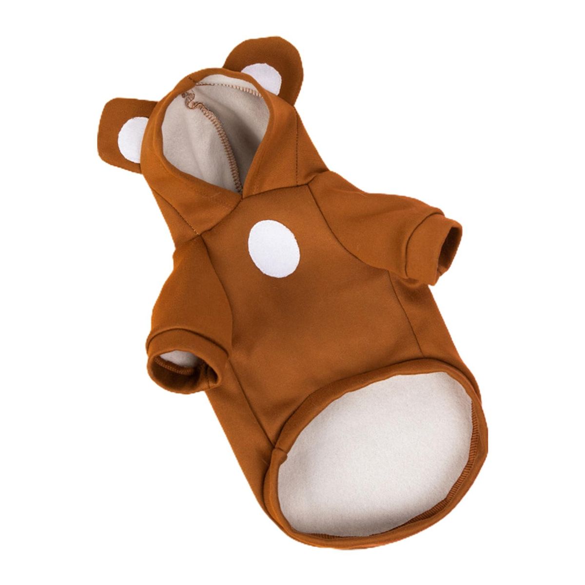 Pet Sweatshirt Bear Ear Cat Dog Hooded Two-legged Pullover Coffee