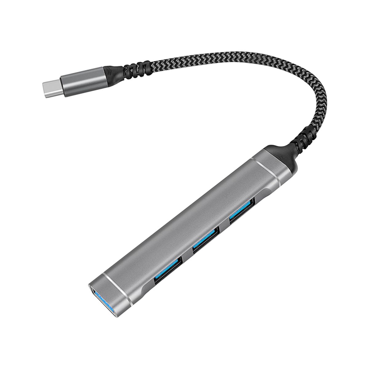 Type-C Hub Plug And Play 4 In 1 Aluminium Alloy-Silver