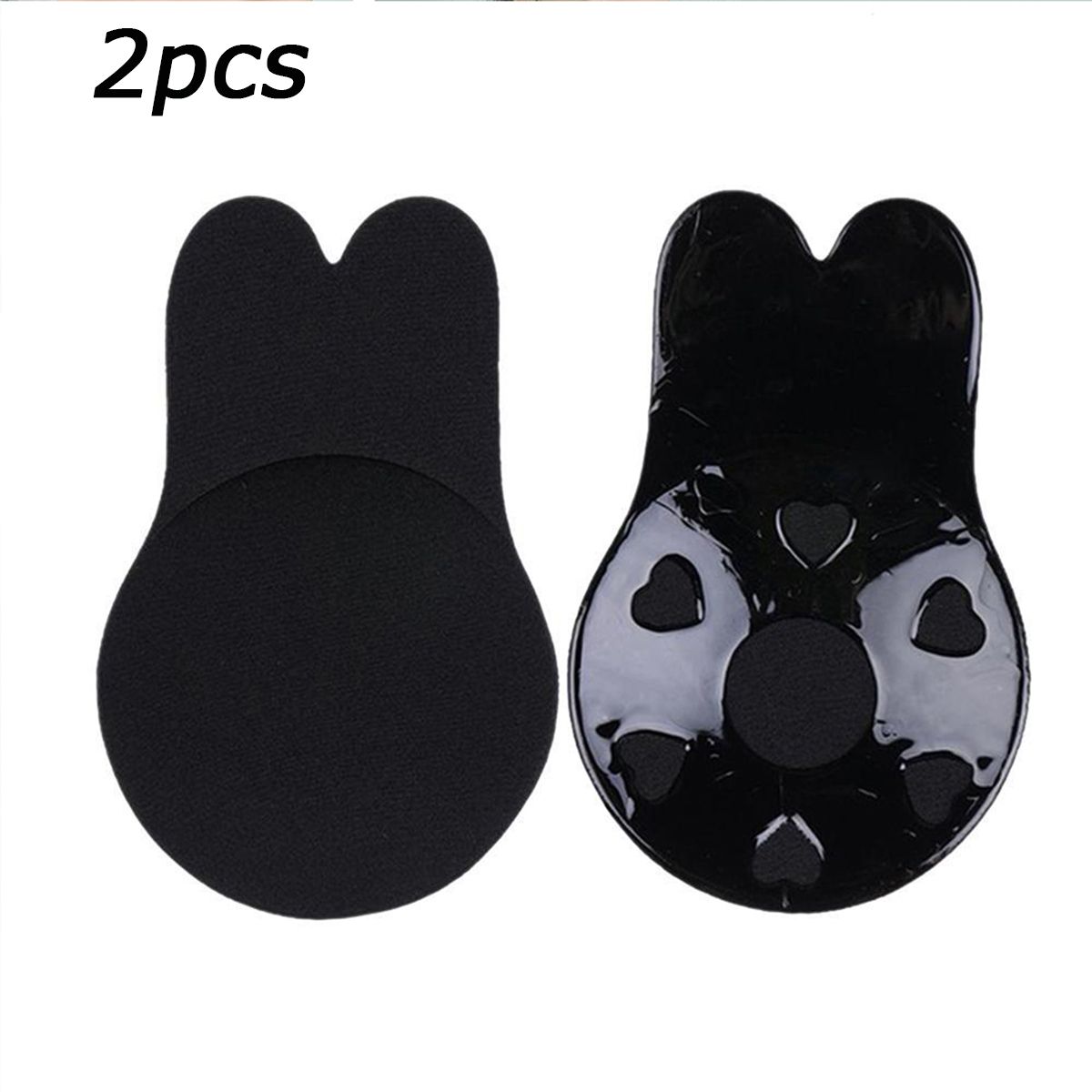 Rabbit Ear Bust Lift  Cover Reusable Silicone Large Size -rabbit Black-L
