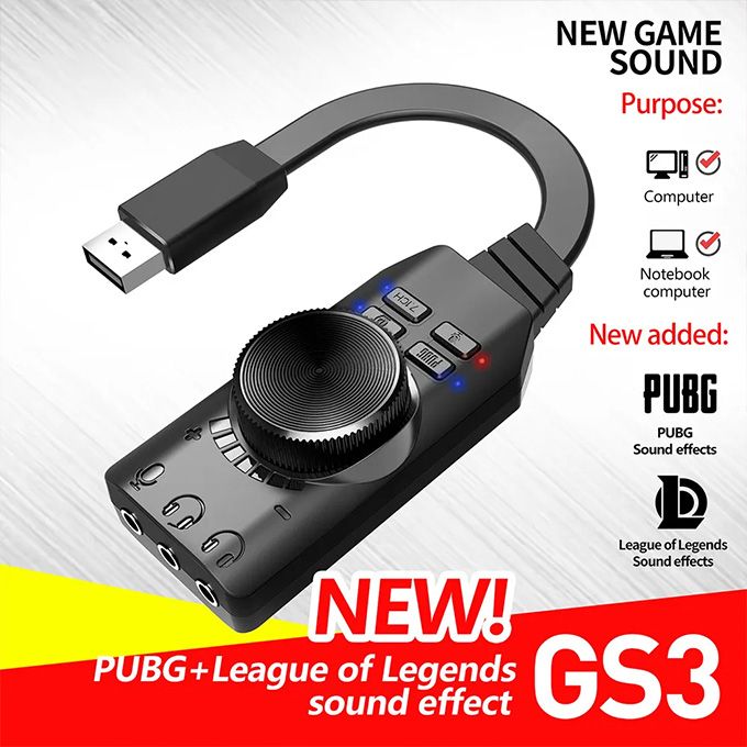 GS3 USB 2.0 External Sound Card Virtual 7.1 Channel