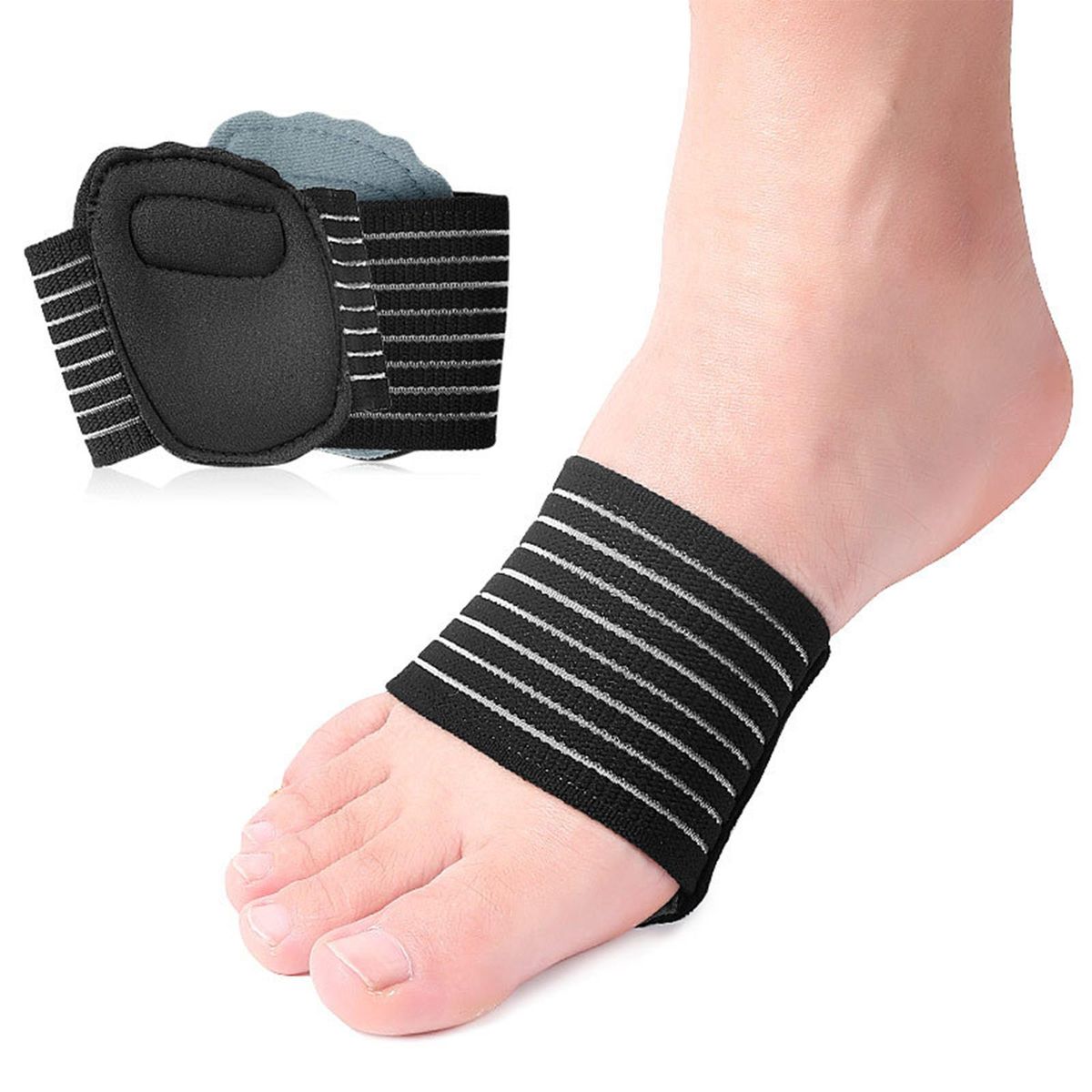 2 Pieces Arch Support Sleeves Brace Foot Care For Flat Feet Men Women