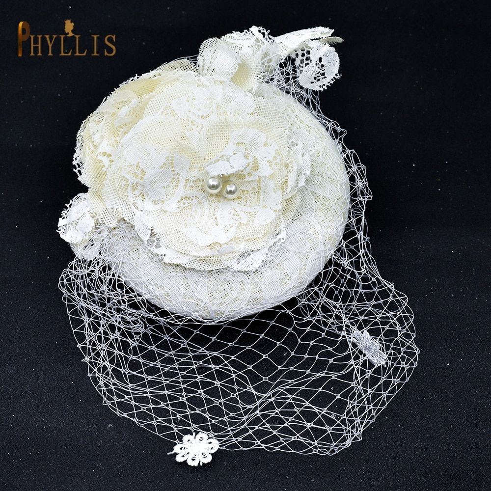 JM04-JM04  Hat Veil Bridal Flower Fascinator Bride Face Veils Wedding Net Hats