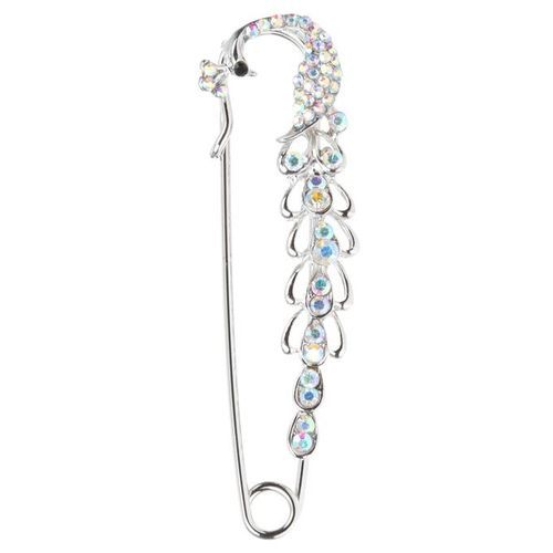 Silver   Rhinestone   Crystal   Peacock   Wedding   Bridal   Brooches
