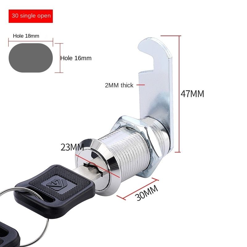 2 Keys Safe Cam Lock Office Door Cabinet Box Cupboard Lock Letter Wardrobe Safety Drawer Locker Cylinder Lock
