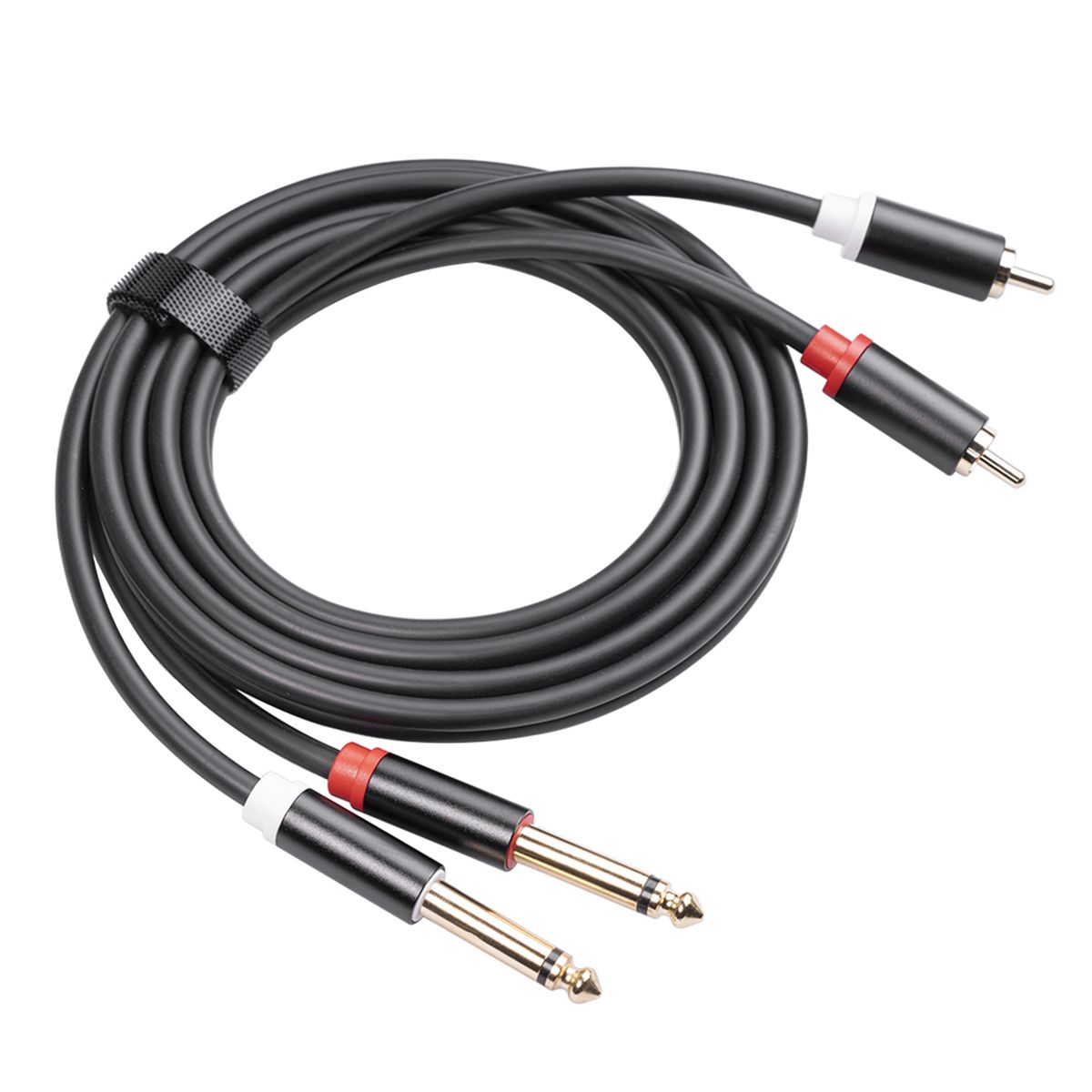 Dual 1/4'' TS To Dual RCA Audio Interconnect Cable 2×6.35mm