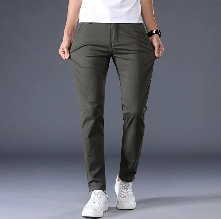Fine Quality Fashion Chinos: Army Green